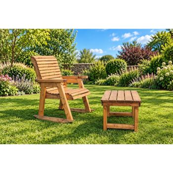 Briar Wooden Garden Rocking Chair - L120 x W63 x H95 cm - Partially Assembled