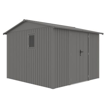 Brentvale 10' x 10' Premium Apex Metal Shed with Assembly - L304 x W296 x H228 cm