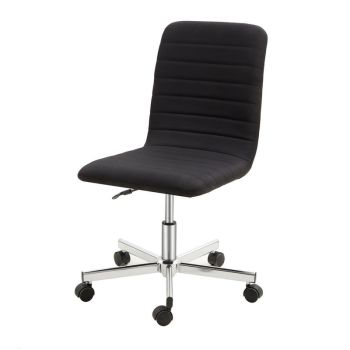 Armless Office Chair with Adjustable Height (Pack of 2) - Swivel - L62 x W54 x H90 cm - Black