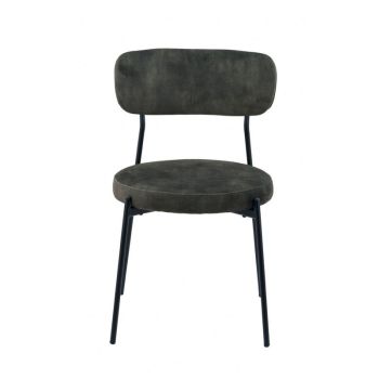 Stackable Glenn Dining Chairs (Pack of 2) - Velvet - L52 x W52 x H78 cm - Dark Green