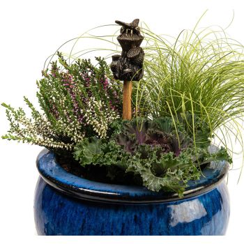 Bee On Thistle Cane or Stake Topper - L4 x W5 x H7.5 cm