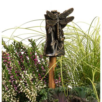 Dragonfly On Bamboo Cane or Stake Topper - L5 x W5.5 x H8 cm