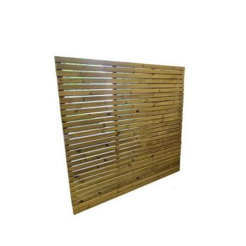 Multi Pack of 3 - Contemporary Fence Panels - Pressure Treated Redwood - L5 x W180 x H120 cm - Fully Assembled
