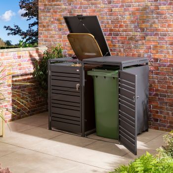 Chelsea Double Bin Store - Steel - L81 x W132.5 x H116.5 cm - Powder-Coated - Anthracite