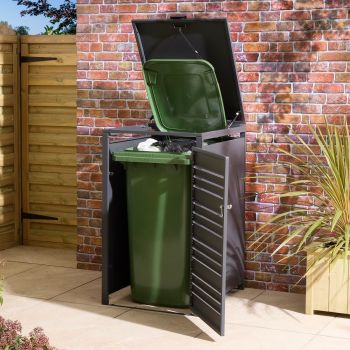 Chelsea Single Bin Store - Steel - L81 x W68 x H116.5 cm - Powder-Coated - Anthracite