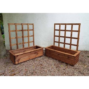 Kensington (Trellis) 2pc Large Trough Set - W109 x D41 x H135 - Fully Assembled