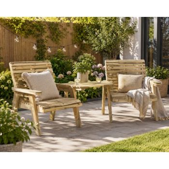 Ergo Grand Companion Set Angled Tray - L120 x W250 x H104 cm - Fully Assembled - Set of Waterproof Cushions Included