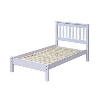 3' Slatted Lowend Bedstead - Pine/Particle Board - 101.6 x 201.5 x 100 cm - White Wax/Antique Waxed Pine
