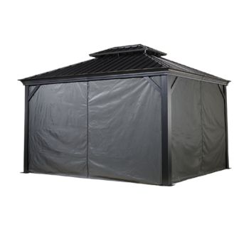 Curtains for Sojag Messina Gazebo 3m x 3.7m - Polyester - L370 x W300 x H199.34 cm