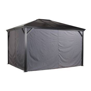 Curtains for Sojag Verona Gazebo 3m x 3.7m - Polyester - L370 x W300 x H195.99 cm