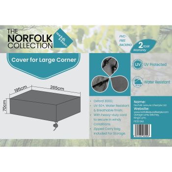 Cover Bellmount Large Corner - Oxford 300D Polyester - L265 x W195 x H70 cm - Grey