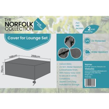 Cover Beeston Sofa Set - Oxford 300D Polyester - L268 x W148 x H70 cm - Grey