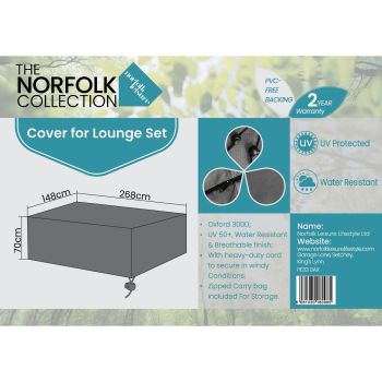 Cover Easton 3 Seater Lounge - Oxford 300D Polyester - L202 x W72 x H80 cm - Grey