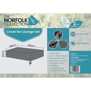 Cover Bellmount 2 Seater Lounge Set- Oxford 300D Polyester - L205 x W195 x H90 cm - Grey
