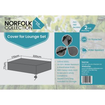 Cover Melford 3 Seater Sofa - Oxford 300D Polyester - L265 x W165 x H75 cm - Grey