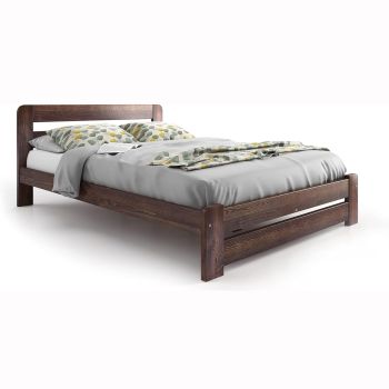 Single Size Bed - Wood - L197 x W98 x H80 cm - Walnut