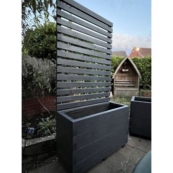 Suffolk Planter and Trellis (Pack of 2) - (Painted Wooden Planter - Choice of Colours Available) - L150 x W40 x H180 cm