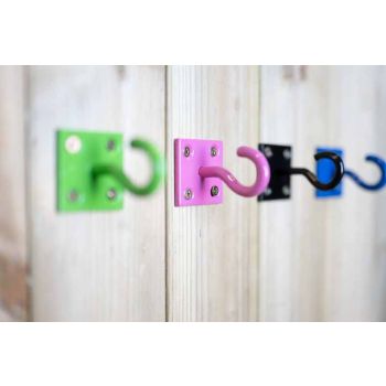 Not sold individually - Optional Extra - Door Hooks unit - Blue/Black/Green/Pink - Only available to order with a garden/bin store