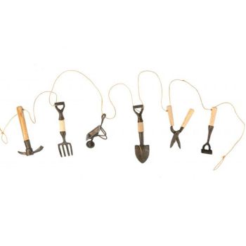 Decorative Handmade Garden Tool Garland - Wheelbarrow with gift box