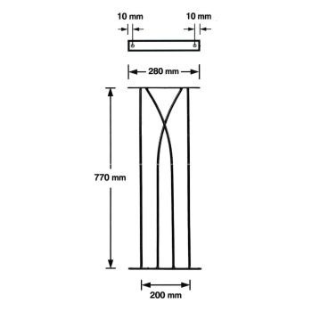Plaza Decking Fence Panels (Pack of 2) - Solid Steel - FIts Gap of 280 mm x 770 mm High - Electro Galvanised/Black Powder Coated