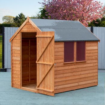 7 x 5 Feet Overlap Dip Treated Value Range Apex Shed Single Door with Windows