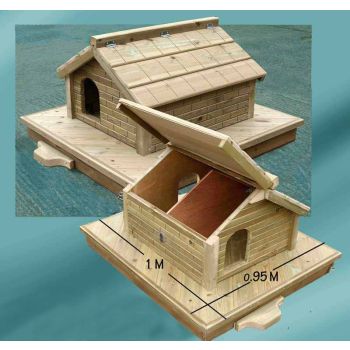 Somerton Floating Duck Two Nest - Pressure Treated Red Pine - L95 x W100 cm