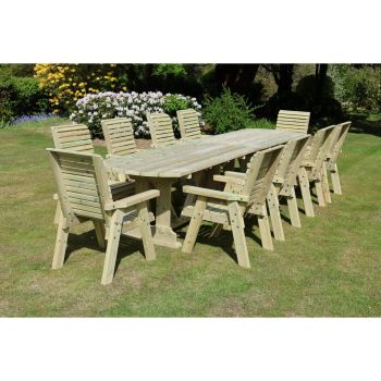 Ergo Large 10 Seater Set 10xC 2.4M Table - L250 x W120 x H103 cm - Partially Assembled