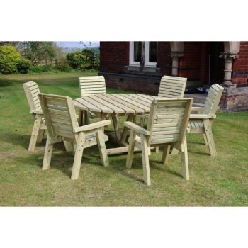 Ergo Round Table Set - 6 Seater 6xC - L320 x W320 x H103 cm - Partially Assembled