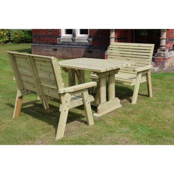 Ergo 4 Seat Compact Set - 2xB 120X90 Table - L250 x W120 x H103 cm - Partially Assembled