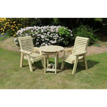 Ergo Bistro Set 2xC - 80cm Round Table - L80 x W200 x H103 cm