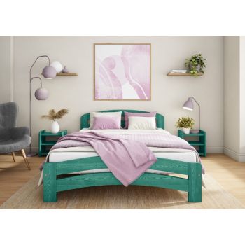 Dala Bed Frame 3 Feet - Wood - L197 x W98 x H80 cm - Denim