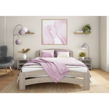 Dala Bed Frame 3 Feet - Wood - L197 x W98 x H80 cm - Desert Grey