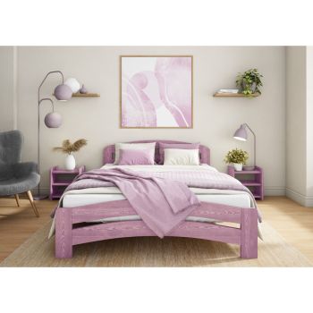 Dala Bed Frame 3 Feet - Wood - L197 x W98 x H80 cm - Purple Lilac