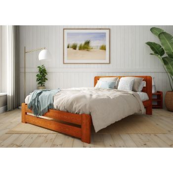 Aurora Bed Frame 3 Feet - Wood - L197 x W98 x H80 cm - Wine