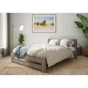 Aurora Bed Frame 4 Feet 6 Inch - Wood - L197 x W146 x H80 cm - Space Grey