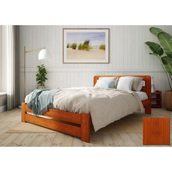 Aurora Small Double Size Bed Frame 4 Feet - L197 x W128 x H80 cm - Brunette