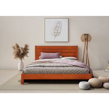 Shibui Bed Frame 4 Feet 6 Inch - Wood - L197 x W146 x H90 cm - Brunette