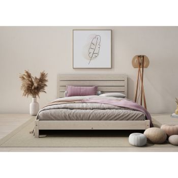 Shibui Bed Frame 4 Feet - Wood - L197 x W128 x H90 cm - Desert Grey