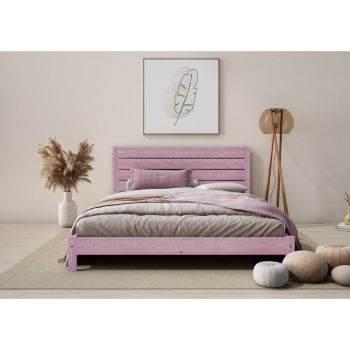 Shibui Bed Frame 4 Feet - Wood - L197 x W128 x H90 cm - Purple Lilac