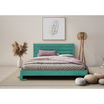 Shibui Bed Frame 5 Feet - Wood - L207 x W161 x H90 cm - Denim