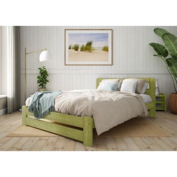 Aurora Bed Frame 5 Feet - Wood - L207 x W161 x H80 cm - Avocado