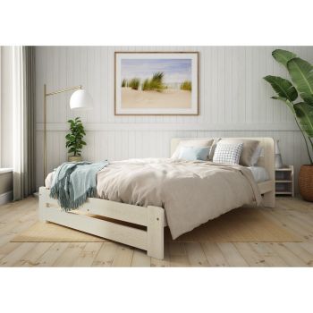 Aurora Bed Frame 6 Feet - Wood - L207 x W188 x H80 cm - Feather