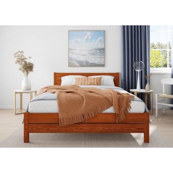 Alva Bed Frame 3 Feet - Wood - L197 x W98 x H90 cm - Brunette