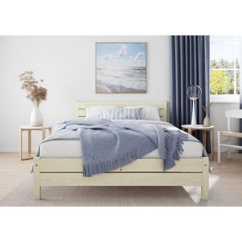 Alva Bed Frame 3 Feet - Wood - L197 x W98 x H90 cm - Feather