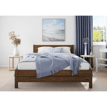 Alva Bed Frame 5 Feet - Wood - L207 x W161 x H90 cm - Palisander