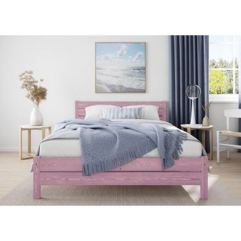 Alva Bed Frame 6 Feet - Wood - L207 x W188 x H90 cm - Purple Lilac