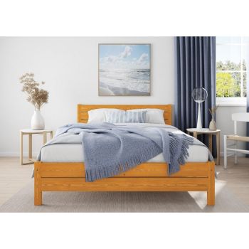 Alva Bed Frame 6 Feet - Wood - L207 x W188 x H90 cm - Teak
