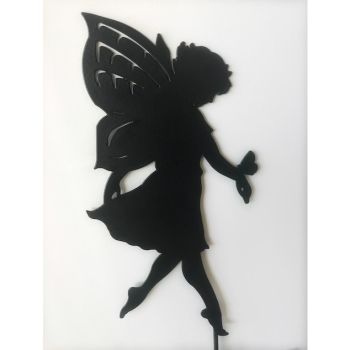 Large Fairy - Garden Ornament - Solid Steel - L28 x W28 x H28 cm - Powder Coated Black