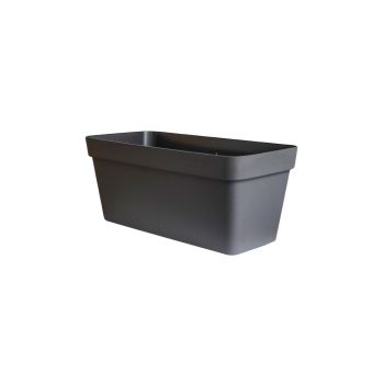 Cleo Rectangle Flower Box with Wheels - L59 x W27.5 x H24.6 cm - Anthracite