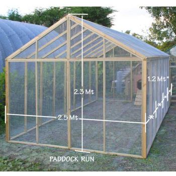 Diss Five Increment Paddock Run - Galvanised Mesh - L250 x W600 x H230 cm 